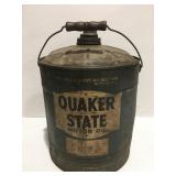 Vintage quaker state motor oil 5 gallon no lid