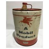Mobil Oil 5 gallon can