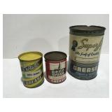 Vintage penn Drake and more grease cans