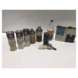 Vintage general motors cans, bottle