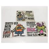 3 Vintage plastic signs