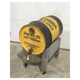 Vintage cen-pe-co 20 gallon drum with stand