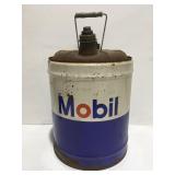 Vintage mobil 5 gallon oil can