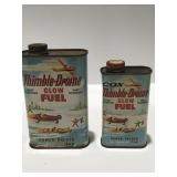 Vintage thimble- drome fuel cans