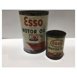 2 vintage Esso oil cans