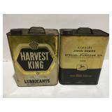 Vintage harvest King & John Deere 2 gallon oil