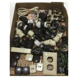 Vintage, electrical switches, light, sockets,