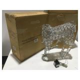 2 36" Crystal reindeer, white LED lights NEW