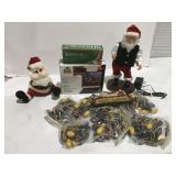 Christmas decor, garland lights dancing Santa