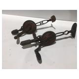 2 vintage hand drills