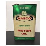 Vintage NASCO HEAVY DUTY MOTOR OIL 10 qt CAN