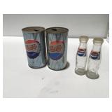 Vintage Pepsi, cans & salt & pepper shakers