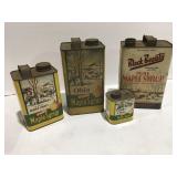 Vintage, maple syrup, cans