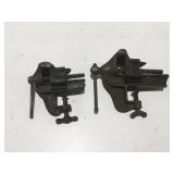 2 vintage clamp on vise