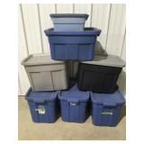 7 Rubbermaid totes