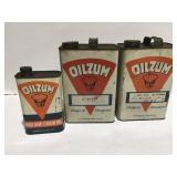 3 vintage Oilzum cans