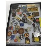 Vintage items in a case