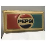 Plastic Pepsi sign, 48" x 24"