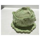 Holland mold, cabbage bowl with lid and under