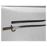 Vintage French brass handle bayonet