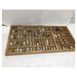 Vintage printers drawer with thimbles & more