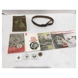 Vintage, Boy Scout books , pins and belt