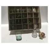 11 green glass tumblers and more