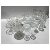 Clear, glass items, bowls, vases glasses