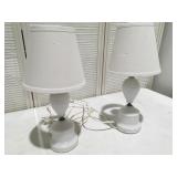 2 milk glass lamps