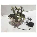 Wolves on lighted ice glacier