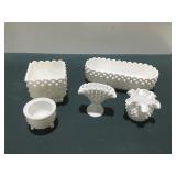 Hobnail milk glass some Fenton