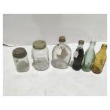 Vintage canning jars and bottles