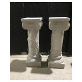 2 pedestal 27 1/4' possibly chalk ware