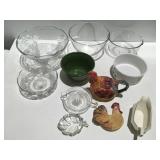 Punch, bowls, mixing bowls, and other kitchen