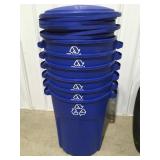 6 recycling plastic containers, Rubbermaid