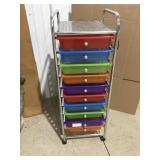 Rolling cabinet with drawers