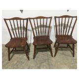 3 wood kitchen chairs