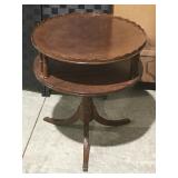 Vintage wood small round table