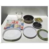 Corning ware items tablecloths Christmas plates