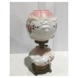 Vintage hurricane lamp, 21 inches tall
