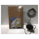 Cork board and flexible desk light