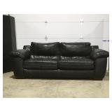 Leather style couch/sofa, 96 ï¿½ black