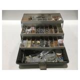 Fishing tackle box with hardware