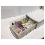 Plastic totes with perm rod curlers