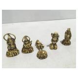 Five vintage Japanese gods celluloid