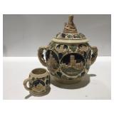 Vintage German punch bowl and cup