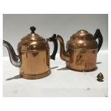 Copper color tea pots