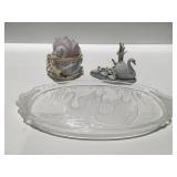 Swan light  platter and more