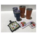 Insulated cups 2 YETI & trivets