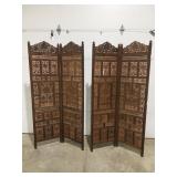 6ï¿½ Wood partition 4 panels, crafted screen